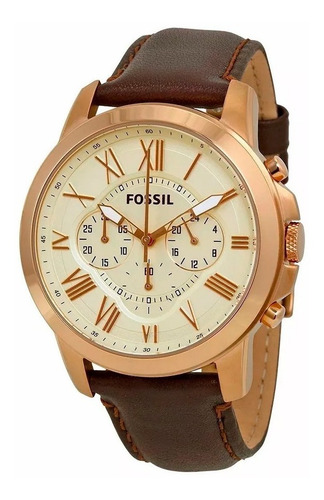 Relógio Masculino Fossil Cronografo Fs4991 Dourado
