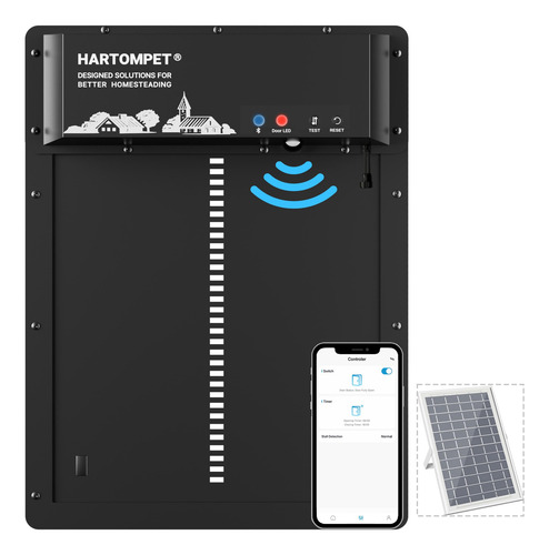 Puerta Automática De Gallinero Marca Xyz Modelo 1234 Con App Negro