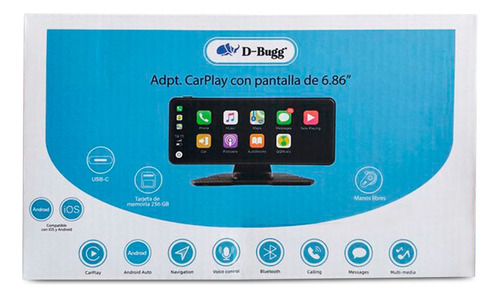 Pantalla Carplay Para Auto Dbugg 256gb Ios Y Android
