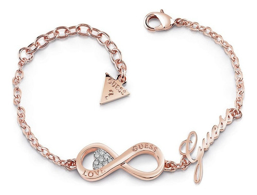 Pulsera Para Mujer Guess Endless Love Oro Rosado Ubb85066-s Diámetro 8 Cm Largo 20 Cm