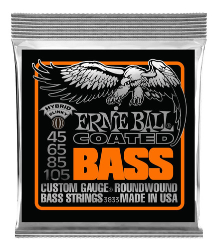 Imagen 1 de 1 de Ernie Ball Cuerdas Bajo Slinky Coated Hybrid 45-105
