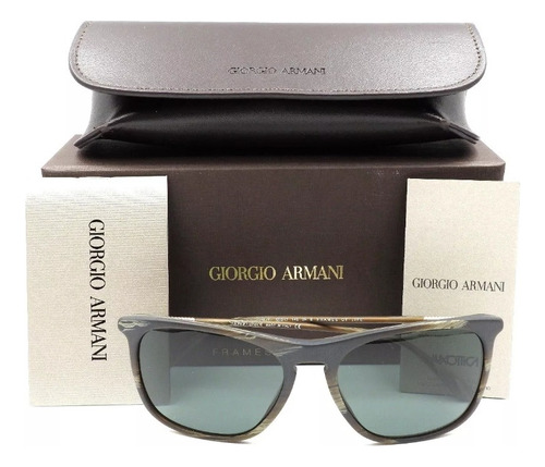 Lentes De Sol Giorgio Armani Striped Grey Horn Ar8076f