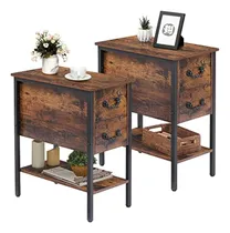 Comprar Mesa Auxiliar Lateral Vecelo Mesita De Noche Alta Con Cajon