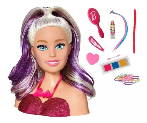 Kit Infantil Brinquedo Menina Busto Barbie Com Maquiagem