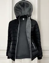Comprar Campera Inflable De Mujer Con Polar Y Capucha.