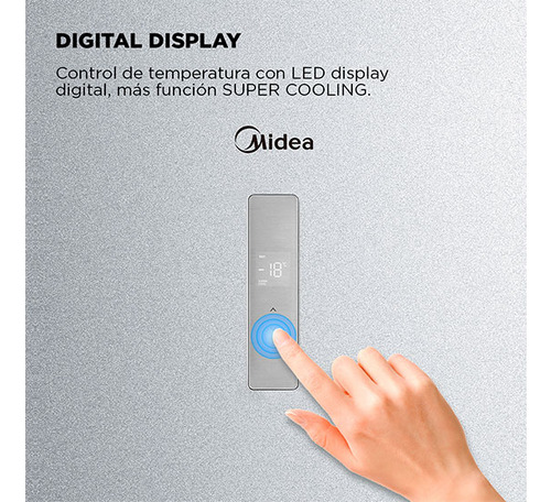 Midea Refrigerador Mdrb489mte50 321lts No Frost Plateado