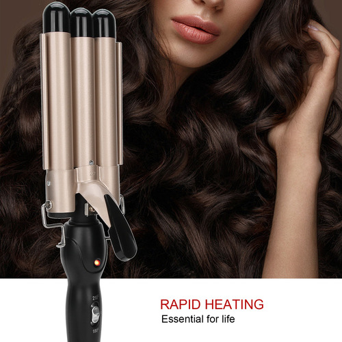 Waflera Para Cabello Tenazas Rizadoras Enchinadora Oro 22mm