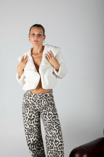Jean Recto Estampado Animal Print Rigido Talles