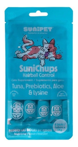 Sunipet® Sunichups Hairball Control 4 Stick Para Gatos