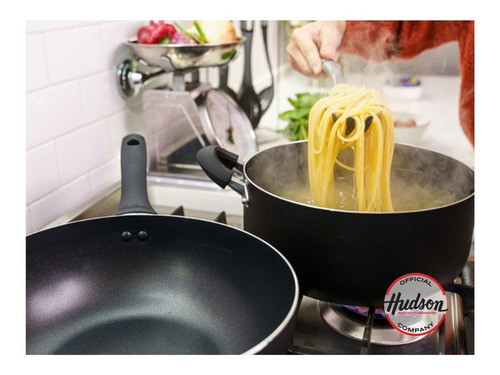 Cacerola Hudson Antiadherente 26 Cm Aluminio Color Negro