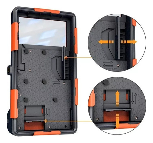 Capa Capinha Case Prova Dágua Shellbox Celular C/ Controle Cor Preto E Laranja Liso