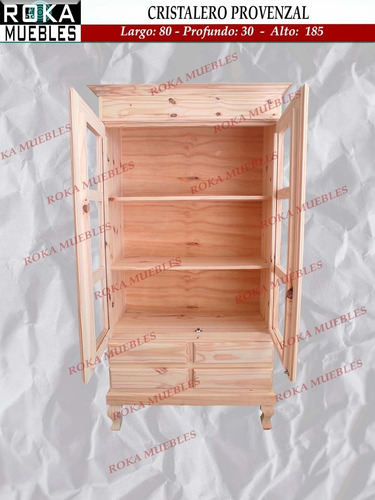 Imagen 5 de 6 de Cristalero, Vitrina De 120 Estilo Provenzal Pino Roka