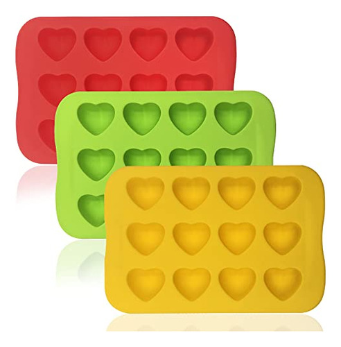 Molde Silicona Corazón, 3 Packs 12 Cavidades - Repostería,
