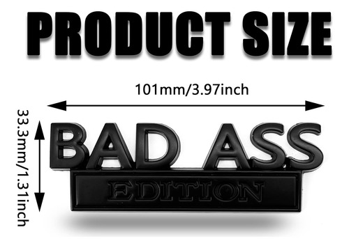 Emblema De Edición De Bad Ass Para Automóvil, Coche Parto 3d