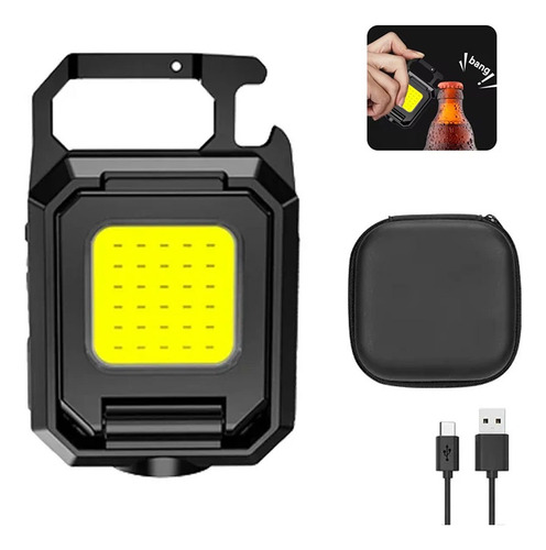 Mini Lanterna Led Para Chaveiro Com Luzes Cob Duplas