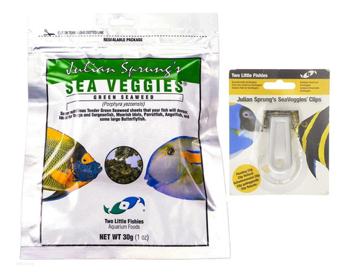 Alga Verde 30 Gr Sea Veggies Y Clip Para Alga Peces Marinos