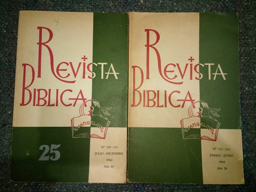 Pack Revista Bíblica N 109-110 111-112 Año 25 26