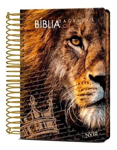 Bíblia Sagrada Anote Leão Coroa Espiral Nvi