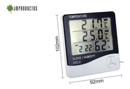 Termometro Higrometro Digital Htc-2 Con Sonda Reloj + Envio