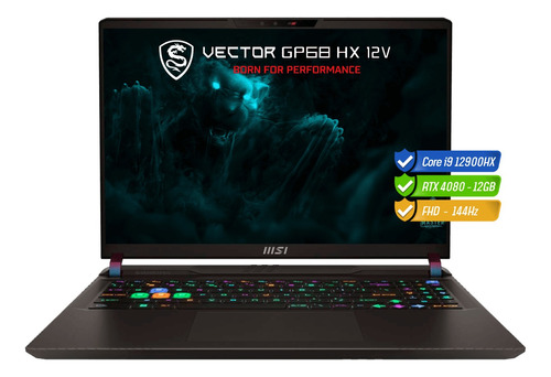 Portatil Gamer Msi Vector Core I9 12th Rtx 4080 1tb 16gb Fhd