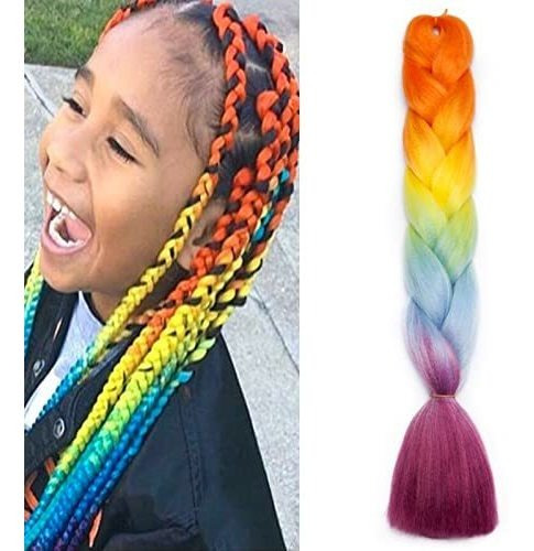 Benehair Arco Iris Braiding Cabello 1 Paquete 24inch Mg383