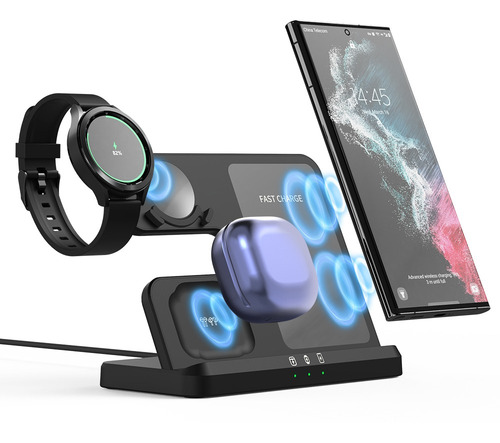 Soporte Cargador Inalámbrico 3 En 1 Para Samsung