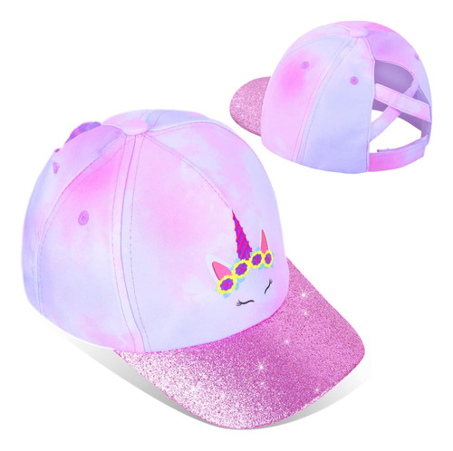 Gorra De Béisbol Con Purpurina Para Niñas, Sombrero Entrecru