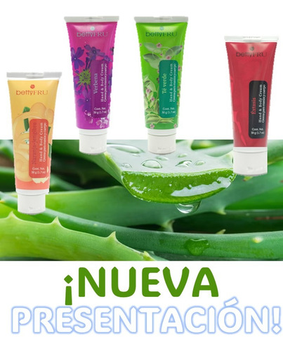 Áloe Vera Betty Fru Crema Manos/cuerpo Distintos Aromas 50g Té Verde-naranja/jengibre-verbena-éxtasis
