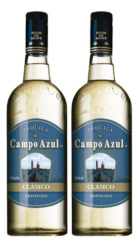 Caja De 6 Tequila Campo Azul Reposado Duo 750 Ml