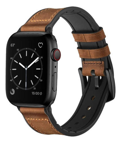 Correa Cuero Ouheng Compatible Con Apple Watch 42mm Marrón