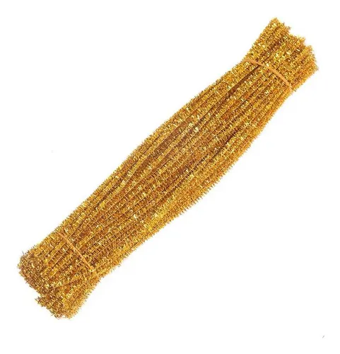 Chelines Metalizados Color Dorado 30cm X 100 Pcs