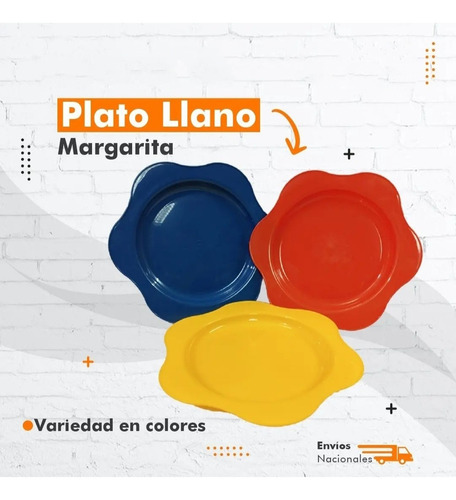 Imagen 1 de 1 de Plato Llano Plástico Margarita 
