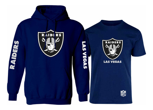 Kit De Sudadera + Playera Modelo Las Vegas Raiders Estampado