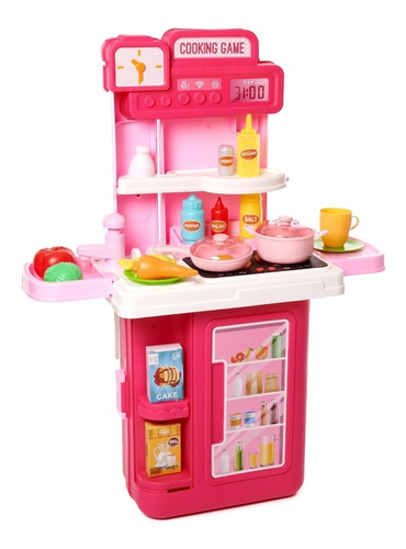 Cocinita Cocina Infantil Portatil 4en1 Sonido Luz 41 Pz