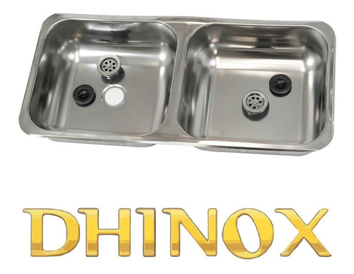 Imagen 5 de 6 de Pileta Cocina Doble Bacha Acero Inoxidable 76 Cm