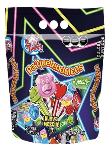 Bolsa Surtida Paquetendulces Neón 1.6kg Cool Toons