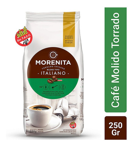 Morenita Cafe Blend Italiano Torrado X 250 Gr