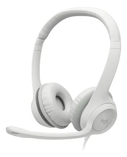 Headset Logitech H390 Usb Controle De Volume Mute Branco