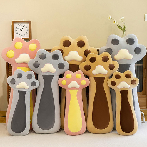 Long Gat Fagmy Pillow Cushion Cartoon Huggable Cat Paw Gris
