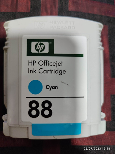 Cartucho De Tinta Plotter Hp 88 Cyan C9386a Nueva Llena Cs