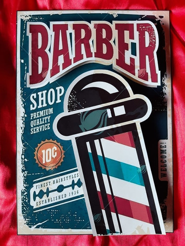 Cuadros De Madera Grandes 3d Barber Shop Barberia 5