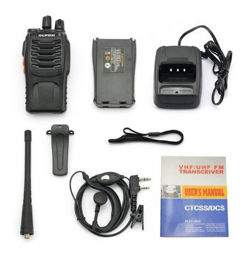 Kit 2 Radios Baofeng Bf-888s Walkie Talkie Alcance Hasta 5km Negro Uhf