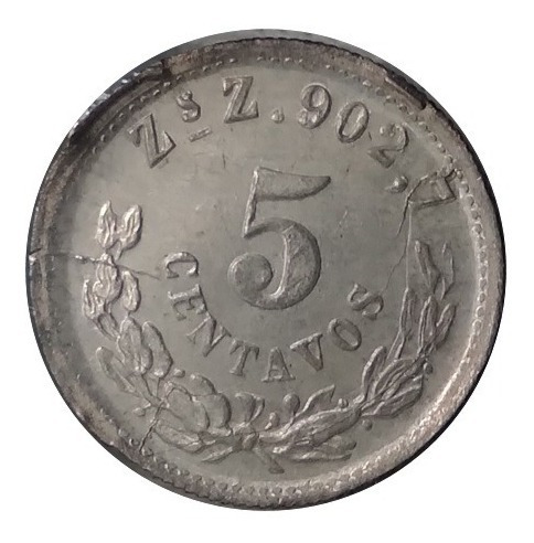 Moneda 5 Centavos Zacatecas 1903 Con Brillo Natural