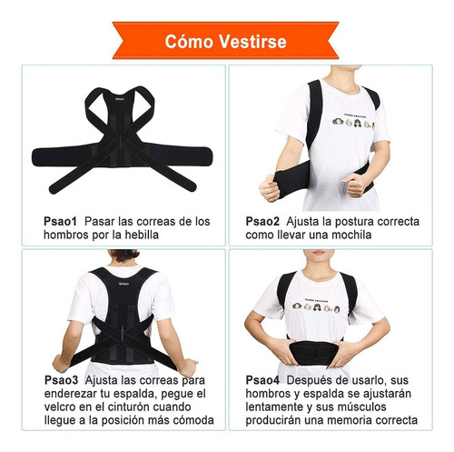 7p Corrector De Postura Ajustable Para Espalda Y Clavícula