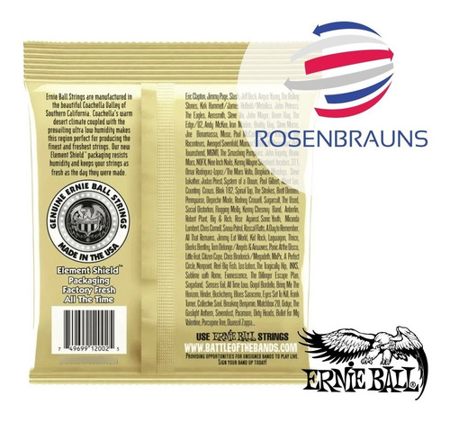 Imagen 2 de 4 de Cuerdas Ernie Ball Earthwood Bronze Medium 13-56 - Genuinas!