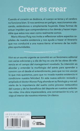 Libro - Vivir Es Un Asunto Urgente - Alonso Puig, Dr. Mario