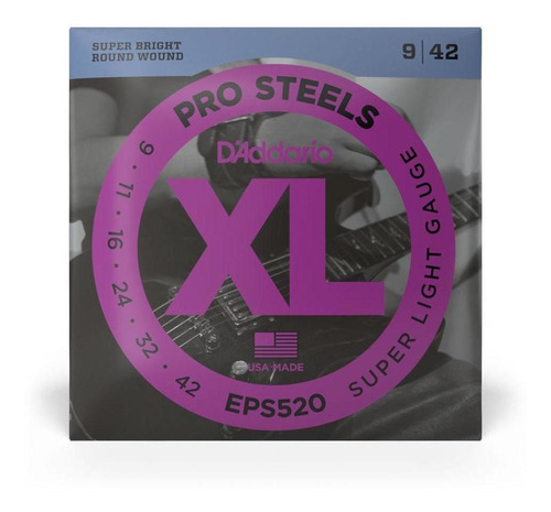 Encordoamento Guitarra .009 D'addario Xl Pro Steels Eps520