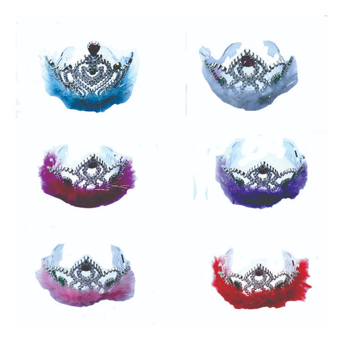 12 Coroas Princesa Tiara Pedras Colorida - Promoção