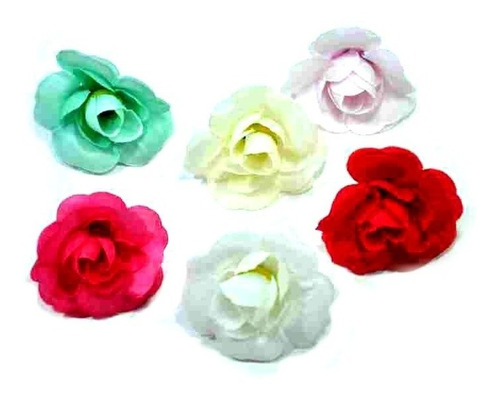 Flor Rosa De Tela 4cms. X 50 Unidades De Un Color