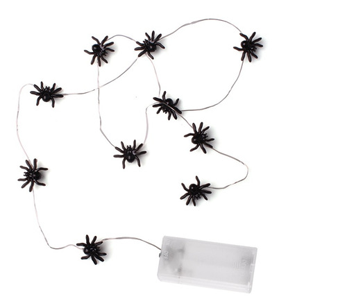 Cordão Luminoso Led Taschibra Halloween 10 Aranhas 2x Aa